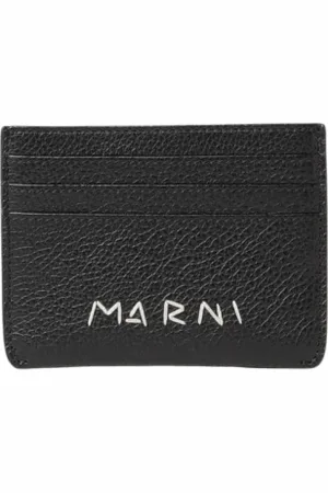 Marni Tilbehør, Herre, Sort, ONE SIZE, Læder, Elegant Læderkortholder