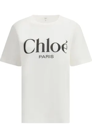 Chloé Top, Dame, Hvid, XS, Bomuld, Monogram Bomuld T-shirt