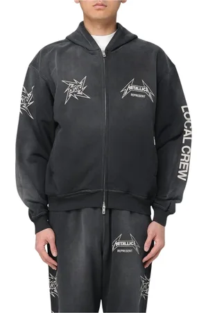 Represent Sweathshirts & Hoodies, Herre, Sort, S, Bomuld, Lokal Besætning ZipUp Hættetrøje