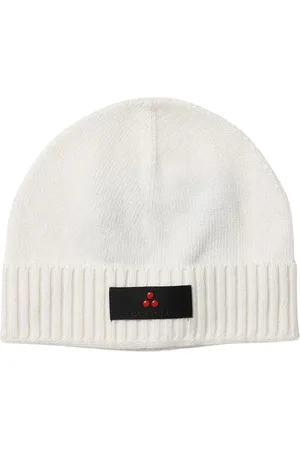 Peuterey Tilbehør, Herre, Hvid, S, Bomuld, Hvid Strikket Beanie Hat