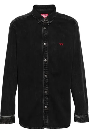 Diesel Skjorte, Herre, Sort, L, Denim, Denim Skjorte D-Simply Sort Funktioner