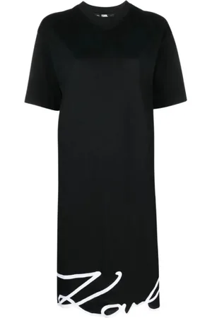 Karl Lagerfeld Kjole, Dame, Sort, XS, Bomuld, Kort kjole
