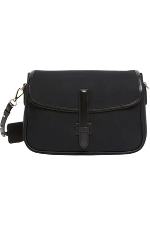 Max Mara Taske, Dame, Sort, ONE SIZE, Uld, Elegant stof skuldertaske med læderdetaljer