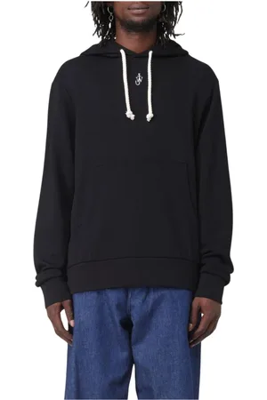 J.W.Anderson Sweathshirts & Hoodies, Herre, Sort, XS, Bomuld, Broderet Bomuldshættetrøje