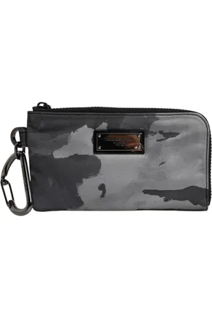 Dolce & Gabbana Tilbehør, unisex, Flerfarvet, ONE SIZE, Bomuld, Camouflage Logo Plaque Nøglering Pung Taske