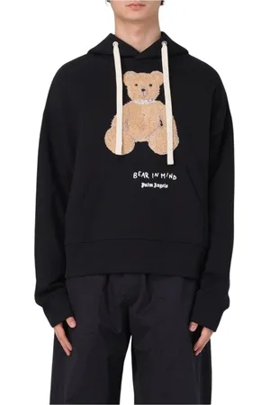 Palm Angels Sweathshirts & Hoodies, Herre, Sort, M, Uld, Sort Stilfuld Hættetrøje til Mænd