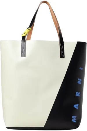 Marni Taske, Herre, Sort, ONE SIZE, Læder, Sort Læder Tote Taske