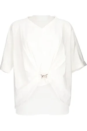 Liu Jo Top, Dame, Hvid, L, Bomuld, Hvid V-hals Basis T-shirt