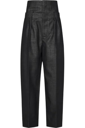 Victoria Beckham Bukser, Dame, Sort, S, Uld, Sorte uldbukser med korsetdetalje