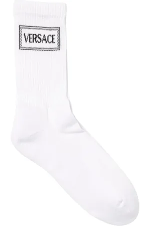 VERSACE Undertøj, unisex, Hvid, L, Bomuld, Luksus Crew Sokker