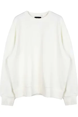 Y-3 Strik, Dame, Hvid, XL, Bomuld, Hvid Bomuld Crew Neck Sweater