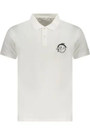 Trussardi Top, Herre, Hvid, 2XL, Bomuld, Hvid Bomuld Polo Skjorte