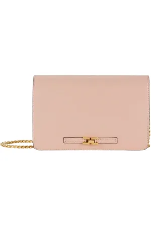 Elisabetta Franchi Taske, Dame, Lyserød, ONE SIZE, Uld, Kæde Skuldertaske i Kalveskind Læder