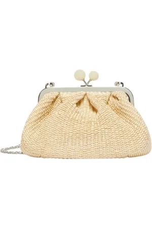 Max Mara Taske, Dame, , ONE SIZE, Uld, Rafia clutch taske Palmas stil