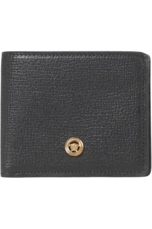 VERSACE Tilbehør, Herre, Sort, ONE SIZE, Læder, Sort Læder Bifold Pung