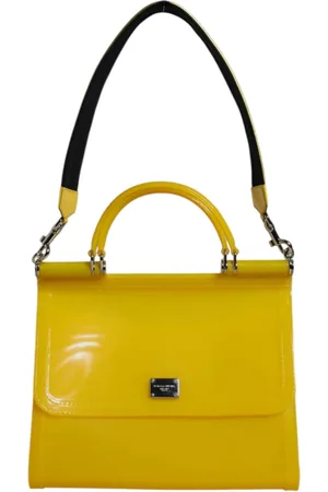 Dolce & Gabbana Taske, Dame, Gul, ONE SIZE, Bomuld, Gul PVC Bomuld Satchel Skuldertaske