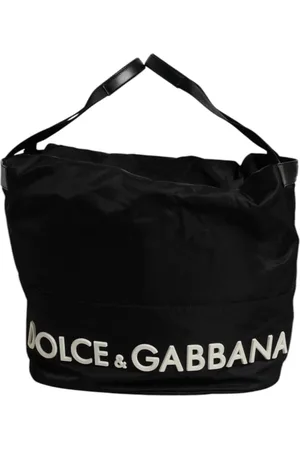 Dolce & Gabbana Taske, Dame, Sort, ONE SIZE, Uld, Sort Nylon Hvid Ikonisk Logo Skuldertaske