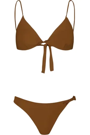 FEDERICA TOSI Badetøj, Dame, Brun, M, Trekant bikini sæt med højtaljede bunde