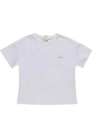 Liu Jo Top, Dame, Hvid, L, Bomuld, Moderne V-hals bomulds T-shirt
