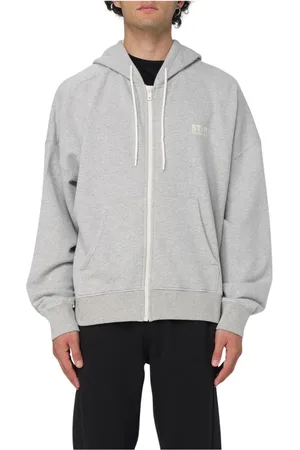 Golden Goose Sweathshirts & Hoodies, Herre, Grå, M, Bomuld, Afslappet Fit ZipUp Hoodie