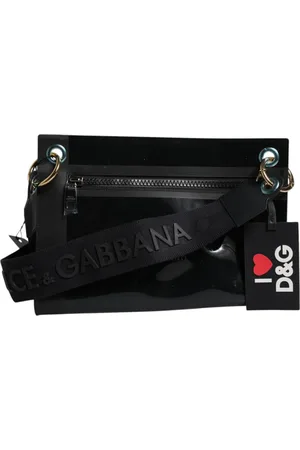 Dolce & Gabbana Taske, Dame, Sort, ONE SIZE, Uld, Sort PVC Læder Pung Skulderrem Taske