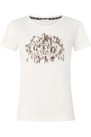 Liu Jo Top, Dame, Hvid, S, Bomuld, Dyremønster T-shirt med korte ærmer
