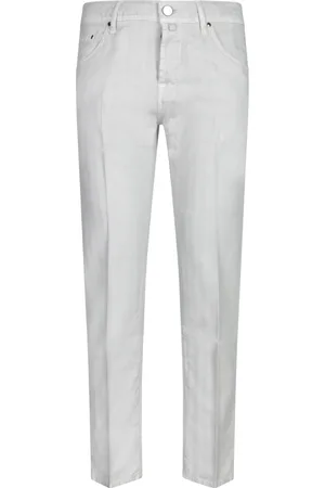 Jacob Cohen Jeans, Herre, Hvid, W34, Bomuld, Hvide bomuld chambray bukser