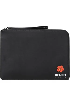 Kenzo Taske, Herre, Sort, ONE SIZE, Neopren Clutch med Blomsterdetalje