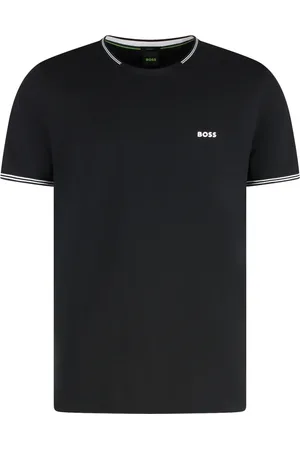 HUGO BOSS Top, Herre, Sort, XL, Bomuld, Ribbed kanter bomulds T-shirt