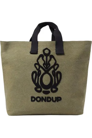 Dondup Taske, Herre, Grøn, ONE SIZE, Uld, Broderet Logo Lærredstaske