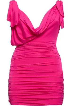 The Attico Kjole, Dame, Lyserød, S, Uld, Rosa Jersey Mini Nederdel Aw24