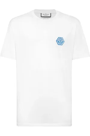 Philipp Plein Top, Herre, Hvid, 4XL, Bomuld, Afslappet Bomuld T-shirt
