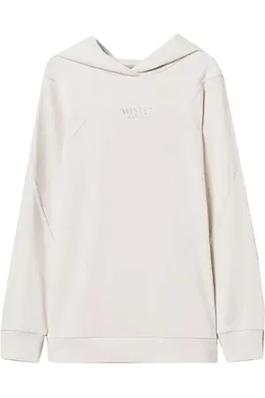 Twin-Set Sweathshirts & Hoodies, Dame, Hvid, XS, Bomuld, Hvid hættetrøje med lynlås og bred pasform