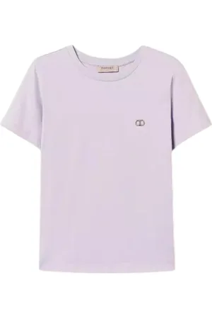 Twin-Set Top, Dame, Lilla, 2XS, Hvide T-shirts og Polos