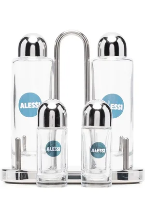 Alessi Home, unisex, Grå, ONE SIZE, Stål Glas Olie Eddike Salt Peber