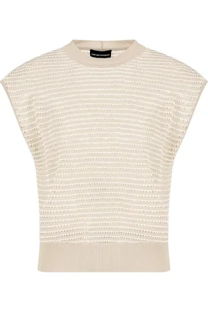 Emporio Armani Strik, Dame, Grå, M, Viskose Polyamid Bund med Elastan