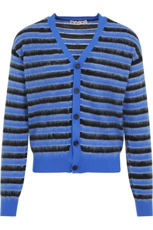 Marni Strik, Herre, Blå, M, Uld, Blå Sweater Aw24 Stilfuld Komfort