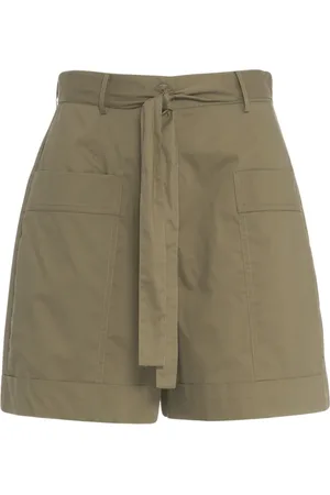 Liu Jo Shorts, Dame, Grøn, S, Uld, Grøn Popeline Bermuda Shorts Stilfuld