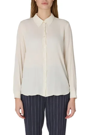 MARELLA Bluser & Skjorter, Dame, Hvid, XL, Hvid Silkeskjorte Nebbia Elegant