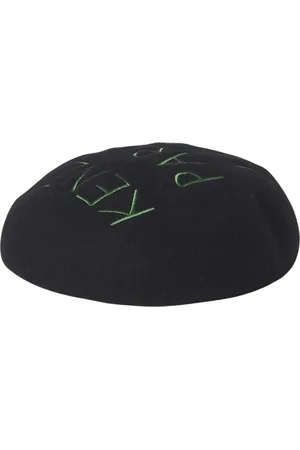 Kenzo Tilbehør, Herre, Sort, ONE SIZE, Uld, Broderet Logo Hat Sort Stilfuldt Tilbehør