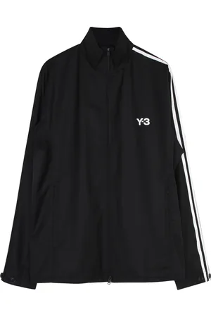 Y-3 Jakke, Herre, Sort, S, Uld, Sort uld track top med lynlås