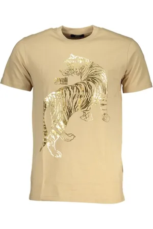 Roberto Cavalli Top, Herre, , XL, Bomuld, Bomuld T-shirt med Print Logo