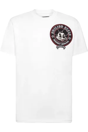 Philipp Plein Top, Herre, Hvid, 3XL, Bomuld, Afslappet Bomuld T-Shirt