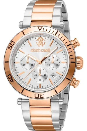 Roberto Cavalli Tilbehør, Herre, Gul, ONE SIZE, Elegant Quartz Chronograph Watch med Dato