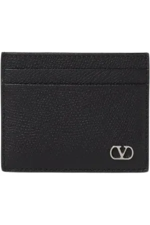 VALENTINO GARAVANI Tilbehør, Herre, Sort, ONE SIZE, Læder, Sort Læderkortholder Pung