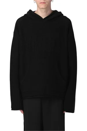 Maison Margiela Sweathshirts & Hoodies, Herre, Sort, S, Uld, Hvid Hættetrøje i uld