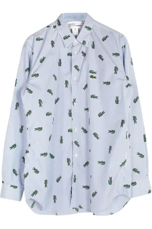 Comme des Garçons Skjorte, Herre, Flerfarvet, L, Bomuld, Logo Bomuld Skjorte Hvid Langærmet