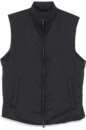 HERNO Jakke, Herre, Sort, XL, Sort Polstret Vest Front Lynlås Lomme