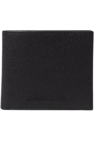 Emporio Armani Tilbehør, Herre, Sort, ONE SIZE, Læder, Klassisk Sort Læderpung
