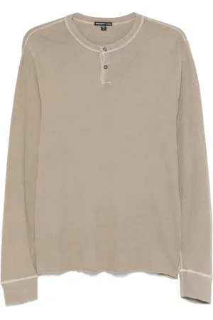 James Perse Top, Herre, , S, Bomuld, Henley Neck Langærmet T-shirt